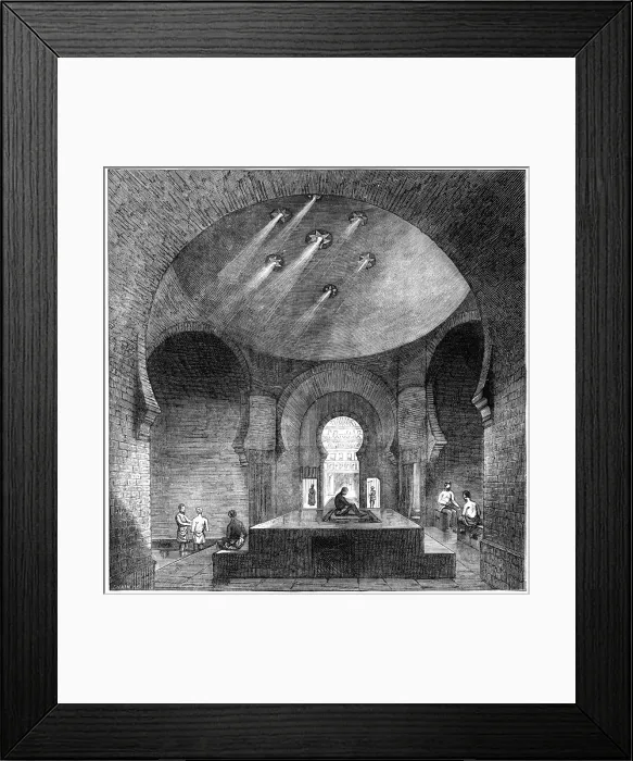 Framed Print : A Turkish bath in Jermyn Street, London, 1891. Artist: Swain Framed Print : A Turkish bath in Jermyn Street, London, 1891. Artist: Swain