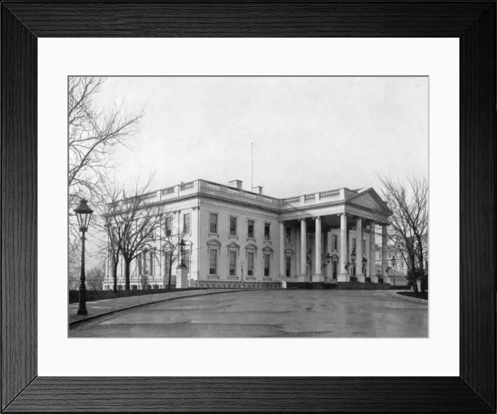 Framed Print : The north portico of the White House, Washington D. C. USA, 1908