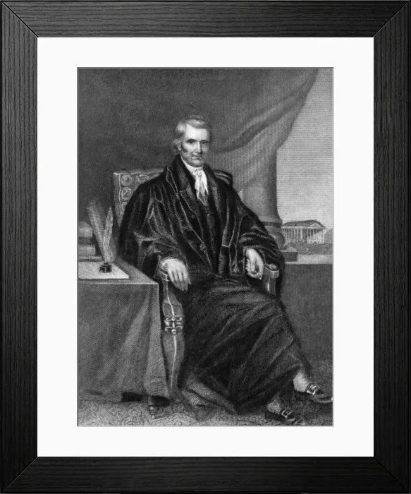 Framed Print : John Marshall (1755-1835), American statesman and jurist, 19th century (1908) Framed Print : John Marshall (1755-1835), American statesman and jurist, 19th century (1908)
