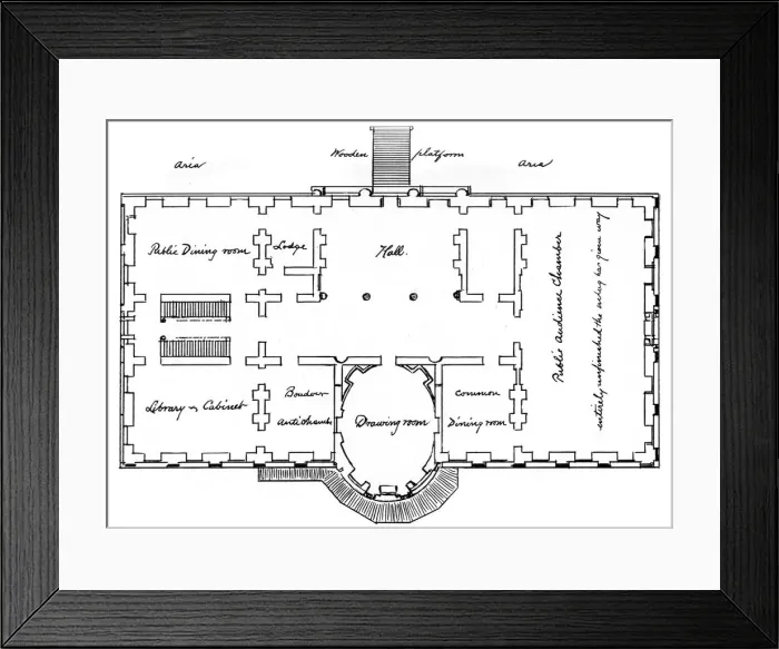Framed Print : Hobans original plans for the White House, 18th century (1908) Framed Print : Hobans original plans for the White House, 18th century (1908)