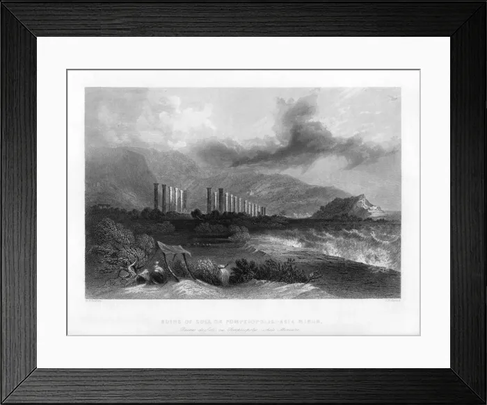 Framed Print : The ruins of Soli, or Pompeiopolis, Turkey, 1841. Artist: J H Kernot Framed Print : The ruins of Soli, or Pompeiopolis, Turkey, 1841. Artist: J H Kernot
