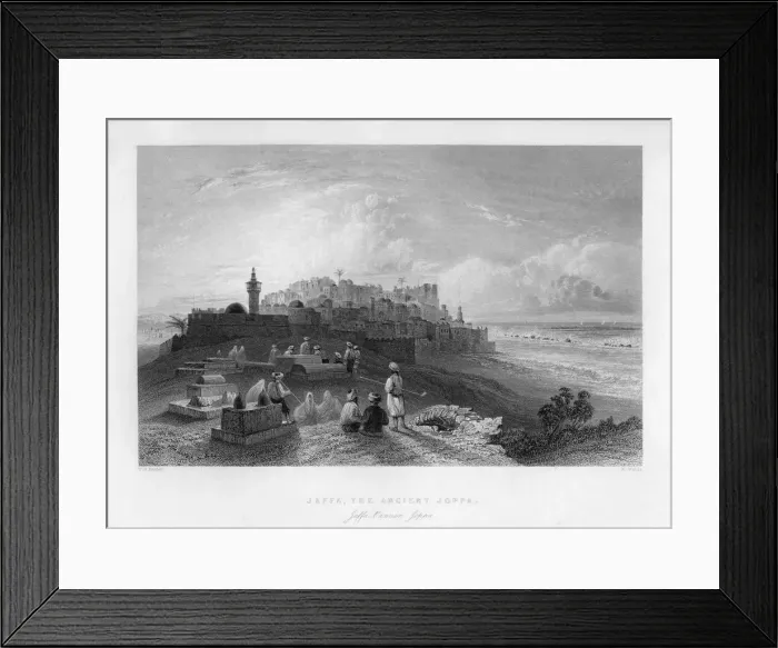 Framed Print : Jaffa, the ancient Joppa, Palestine (Israel), 1841. Artist: W Wallis Framed Print : Jaffa, the ancient Joppa, Palestine (Israel), 1841. Artist: W Wallis