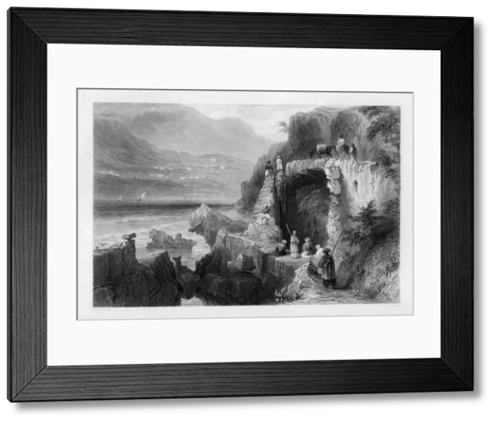 Framed Print : The tomb of St George, Bay of Kesrouan, Syria, 1841. Artist: MJ Starling Framed Print : The tomb of St George, Bay of Kesrouan, Syria, 1841. Artist: MJ Starling