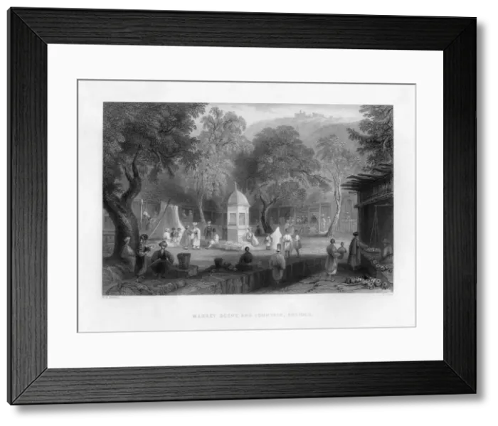 Framed Print : A market scene and a fountain in Antioch, Turkey, 1841. Artist:s Lacey Framed Print : A market scene and a fountain in Antioch, Turkey, 1841. Artist:s Lacey