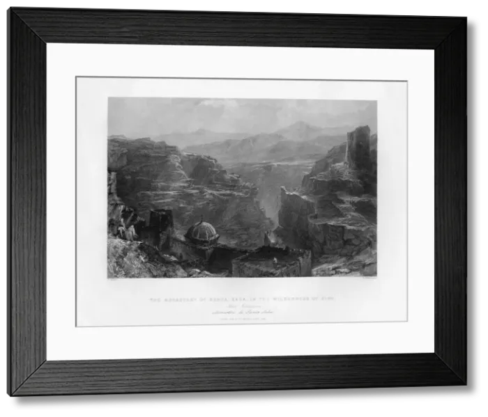 Framed Print : The Monastery of Santa Saba (Mar Saba), Israel, 1841. Artist:s Bradshaw