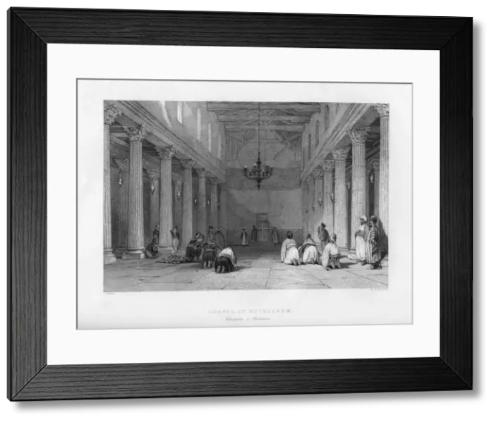 Framed Print : A chapel in Bethlehem, Israel, 1841. Artist: E Redclyffe