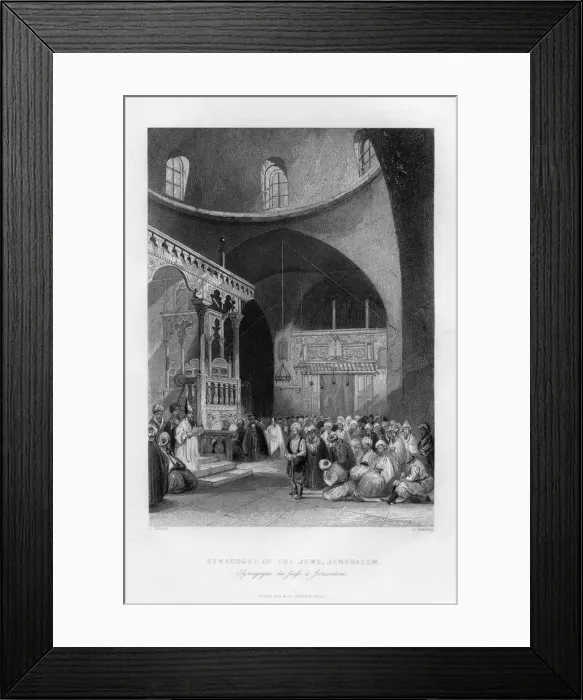 Framed Print : Synagogue of the Jews, Jerusalem, Israel, 1841. Artist: J Redaway Framed Print : Synagogue of the Jews, Jerusalem, Israel, 1841. Artist: J Redaway