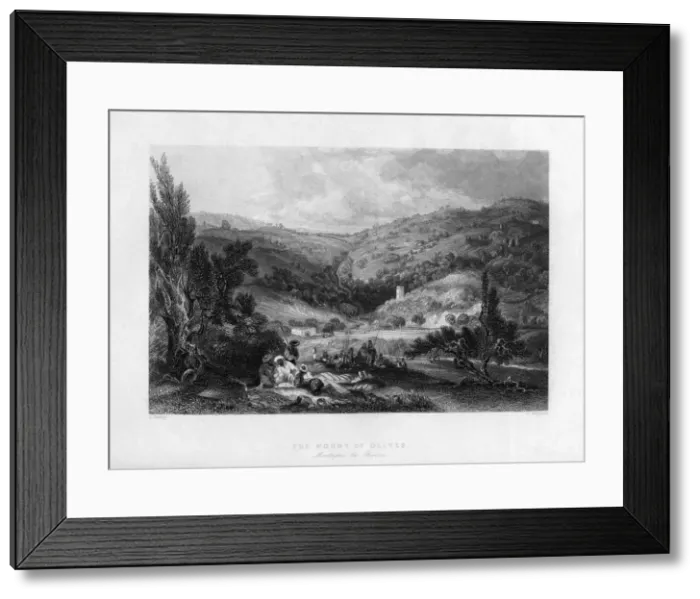 Framed Print : The Mount of Olives, Israel, 1841. Artist: E Benjamin Framed Print : The Mount of Olives, Israel, 1841. Artist: E Benjamin