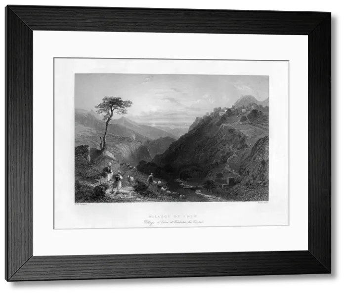 Framed Print : Village of Eden, 1841. Artist: WH Capone Framed Print : Village of Eden, 1841. Artist: WH Capone