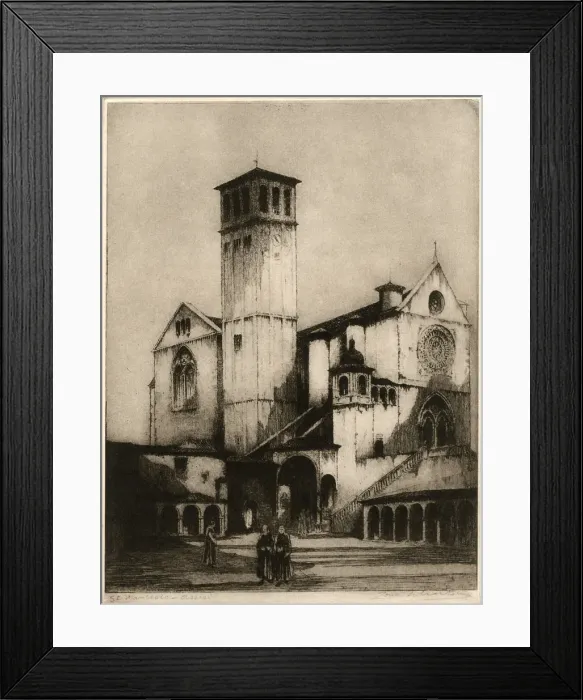 Framed Print : The Church of San Francesco, Assisi, Italy, 1926. Artist: Louis Wherter Framed Print : The Church of San Francesco, Assisi, Italy, 1926. Artist: Louis Wherter