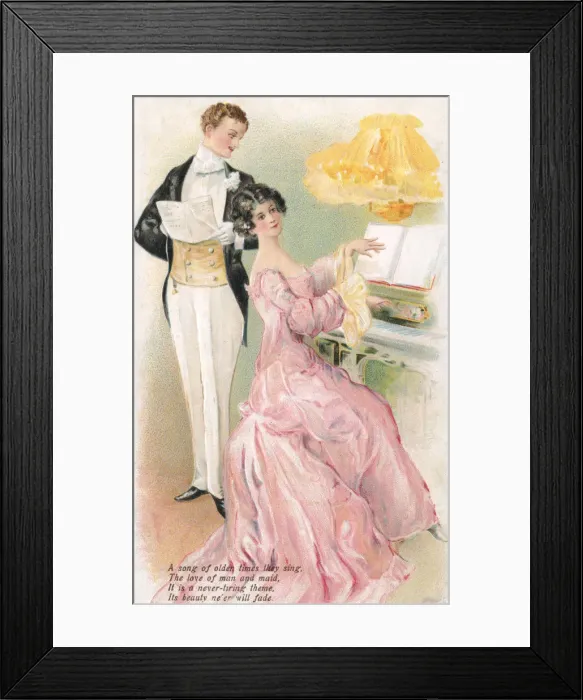 Framed Print : A couple singing a song Framed Print : A couple singing a song