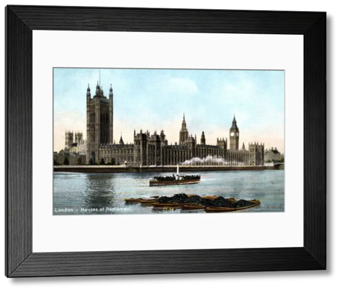 Framed Print : The Houses of Parliament, Westminster, London, early 20th century Framed Print : The Houses of Parliament, Westminster, London, early 20th century