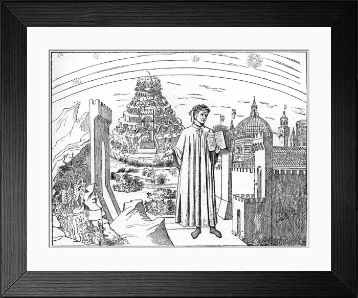 Framed Print : Dante (1265-1321), Florence and the Seven Circles of Hell, 1882 Framed Print : Dante (1265-1321), Florence and the Seven Circles of Hell, 1882