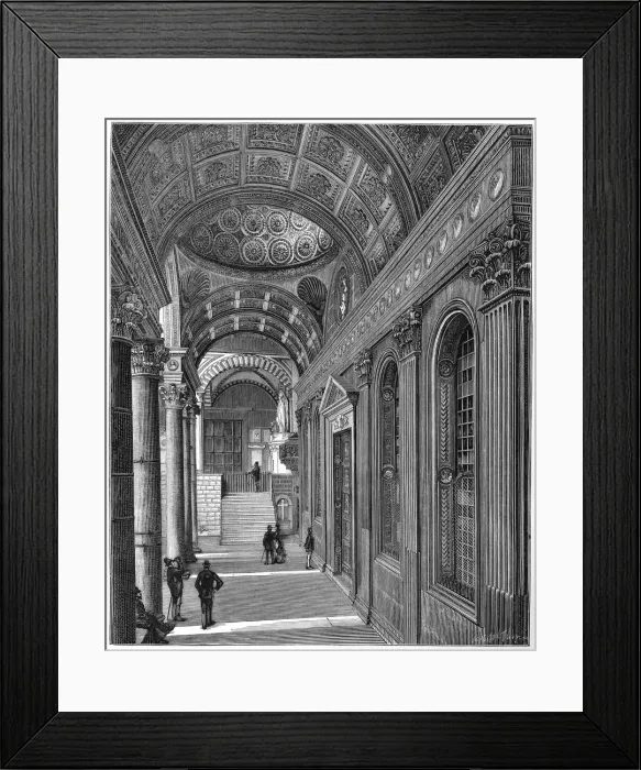 Framed Print : Portico of the Pazzi Chapel, Cloister of Santa Croce Basilica, Florence, 1882 Framed Print : Portico of the Pazzi Chapel, Cloister of Santa Croce Basilica, Florence, 1882