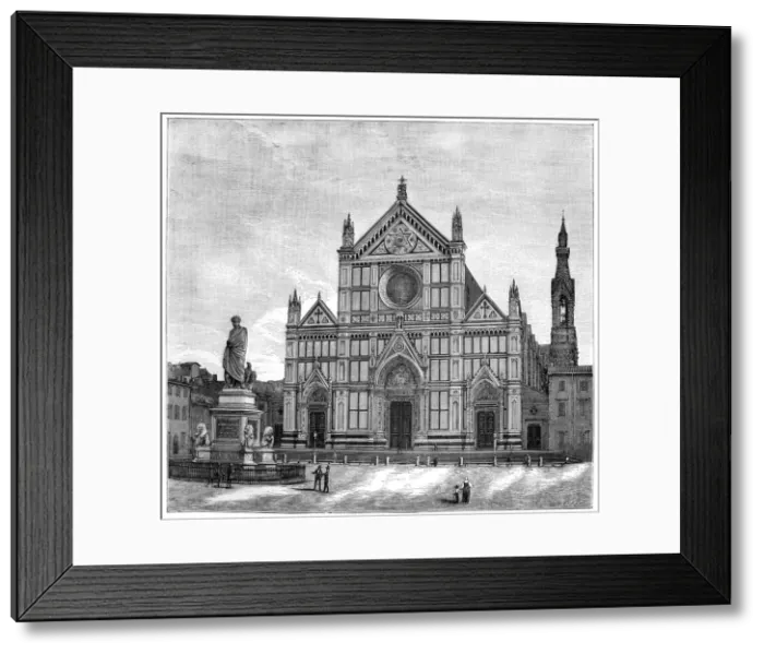 Framed Print : The church and piazza of Santa Croce Basilica, Florence, Italy, 1882 Framed Print : The church and piazza of Santa Croce Basilica, Florence, Italy, 1882