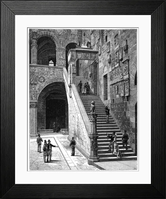 Framed Print : The courtyard of the Bargello, Florence, Italy, 1882 Framed Print : The courtyard of the Bargello, Florence, Italy, 1882