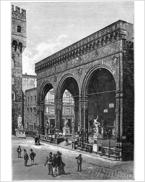 Loggia del Lanzi, Piazza della Signoria, Florence, Italy, 1882