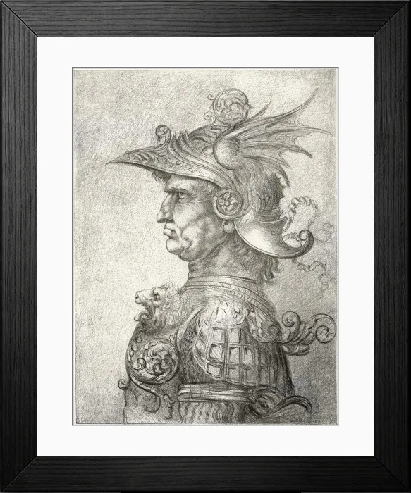 Framed Print : A bust of a warrior in profile, 1882 Framed Print : A bust of a warrior in profile, 1882