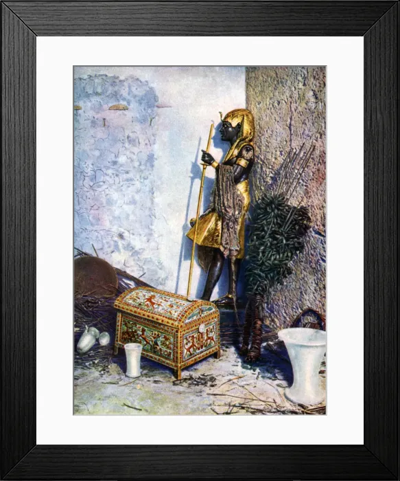 Framed Print : Painted clothes chest, which lies at the foot of Tutankhamens statue, Egypt, 1933-1934 Framed Print : Painted clothes chest, which lies at the foot of Tutankhamens statue, Egypt, 1933-1934
