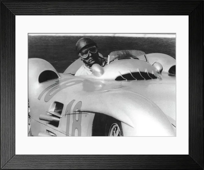 Framed Print : Fangio, French Grand Prix, Rheims, France, 1954 Framed Print : Fangio, French Grand Prix, Rheims, France, 1954