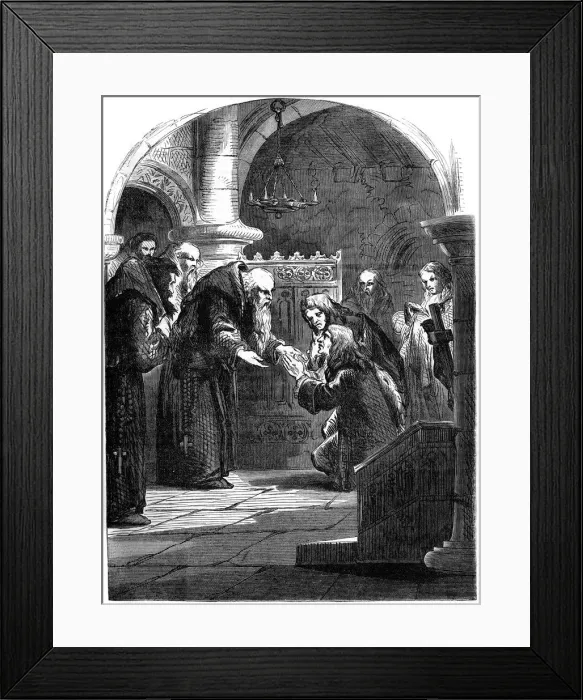 Framed Print : King James II of England (1633-1701) at La Trappe Abbey, Orne, France, 17th century (19th century) Framed Print : King James II of England (1633-1701) at La Trappe Abbey, Orne, France, 17th century (19th century)