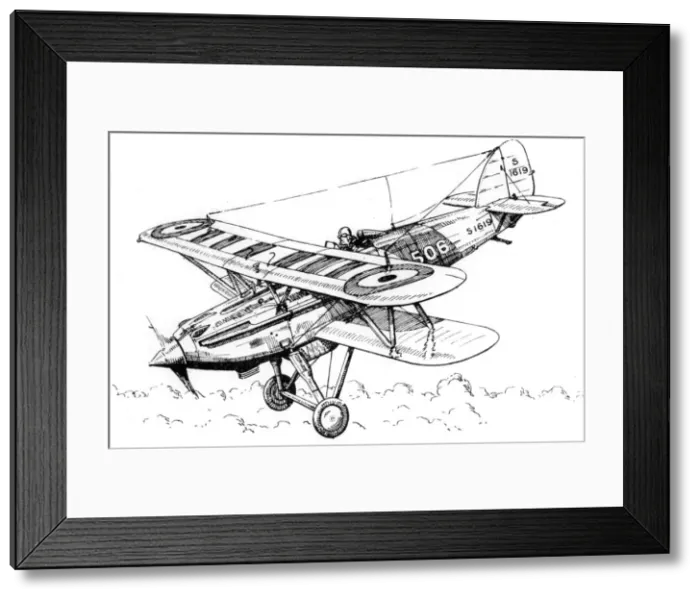 Framed Print : A Hawker Nimrod aeroplane, c1930s. Artist: James Hay Stevens