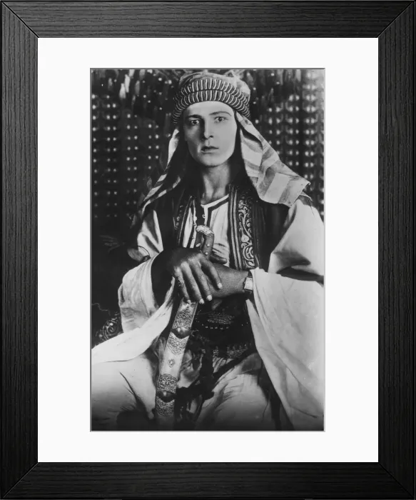 Framed Print : Rudolph Valentino (1895-1926) in The Sheikh, 1921 Framed Print : Rudolph Valentino (1895-1926) in The Sheikh, 1921
