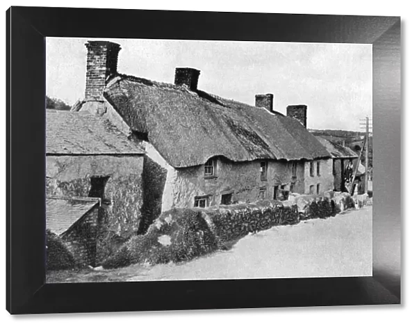 Thatched cottages near Camborne, Cornwall, 1924-1926. Artist: HJ Smith