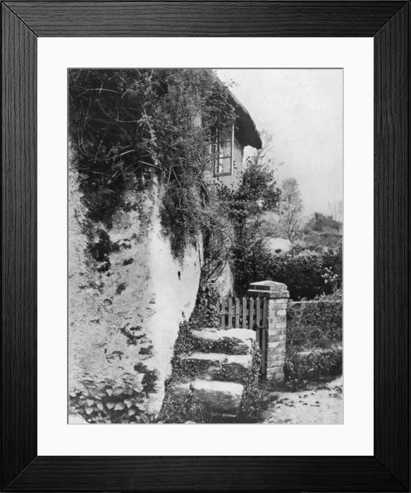 Framed Print : A cottage with an ancient upping stock, Cockington, Devon, 1924-1926. Artist: HJ Smith Framed Print : A cottage with an ancient upping stock, Cockington, Devon, 1924-1926. Artist: HJ Smith