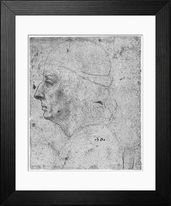 Framed Print : Portrait study of a man, 15th century(?) (1954). Artist: Leonardo da Vinci Framed Print : Portrait study of a man, 15th century(?) (1954). Artist: Leonardo da Vinci