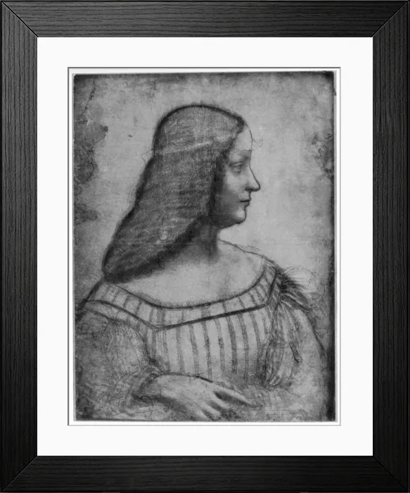 Framed Print : Portrait of Isabella d Este, 1500 (1954). Artist: Leonardo da Vinci Framed Print : Portrait of Isabella d Este, 1500 (1954). Artist: Leonardo da Vinci