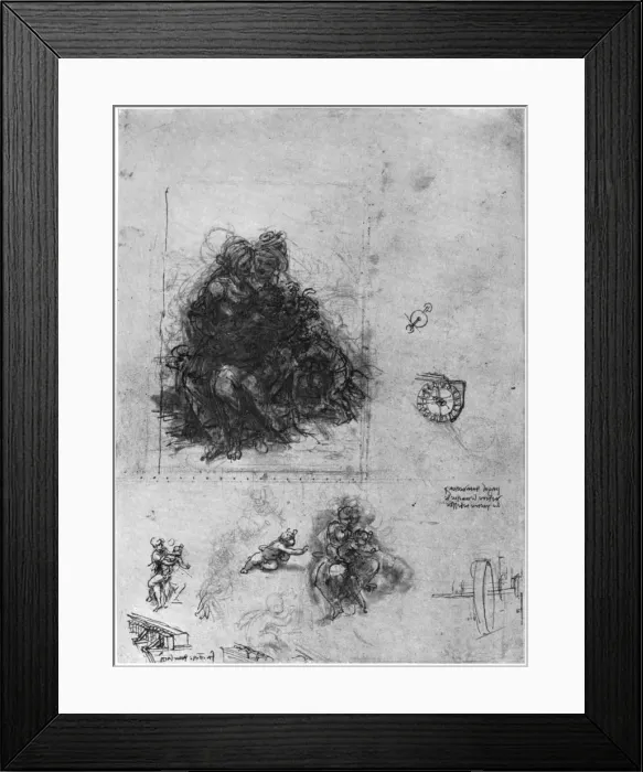 Framed Print : Studies for The Virgin and Child with St Anne and John the Baptist, 1503 (1954). Artist: Leonardo da Vinci Framed Print : Studies for The Virgin and Child with St Anne and John the Baptist, 1503 (1954). Artist: Leonardo da Vinci