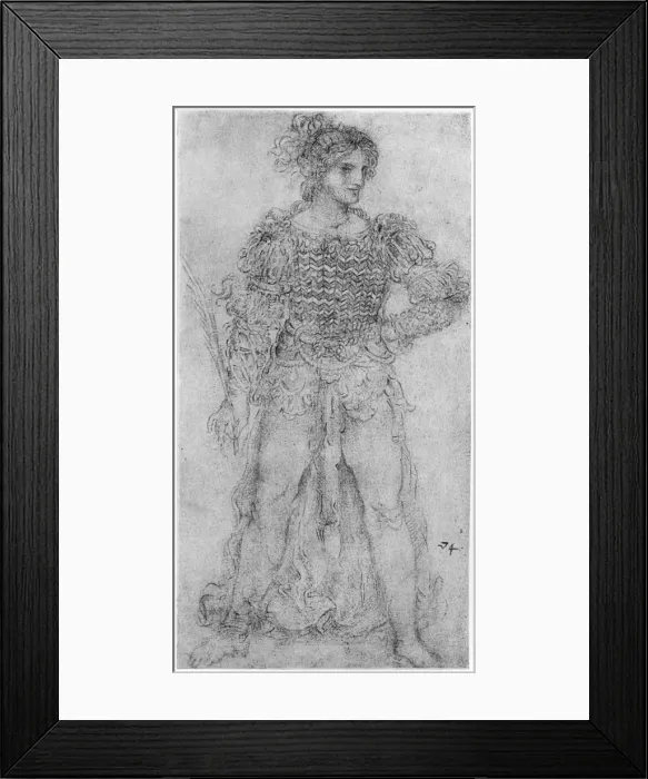 Framed Print : Costume Study, 1954. Artist: Leonardo da Vinci Framed Print : Costume Study, 1954. Artist: Leonardo da Vinci