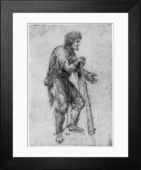Framed Print : Costume Study, late 15th or early 16th century (1954). Artist: Leonardo da Vinci Framed Print : Costume Study, late 15th or early 16th century (1954). Artist: Leonardo da Vinci