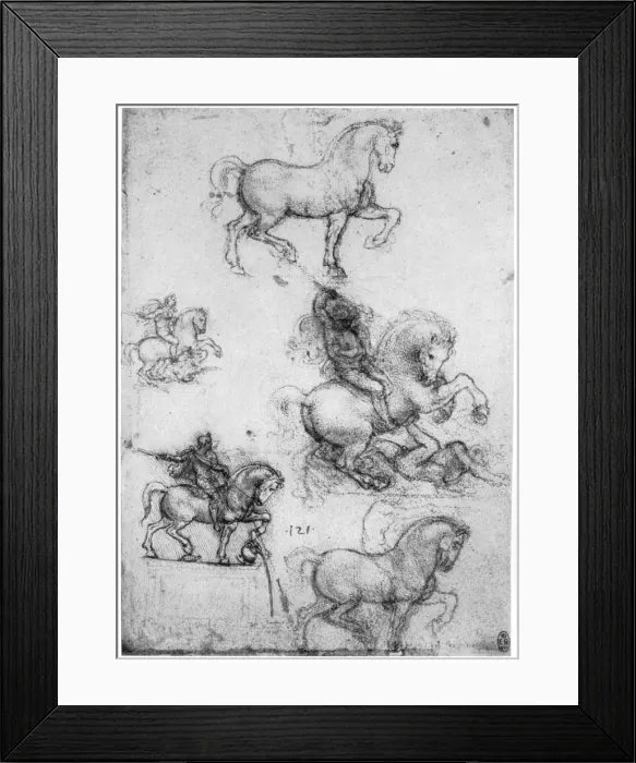 Framed Print : Studies for the Trivulzio Monument, c1508 (1954). Artist: Leonardo da Vinci Framed Print : Studies for the Trivulzio Monument, c1508 (1954). Artist: Leonardo da Vinci