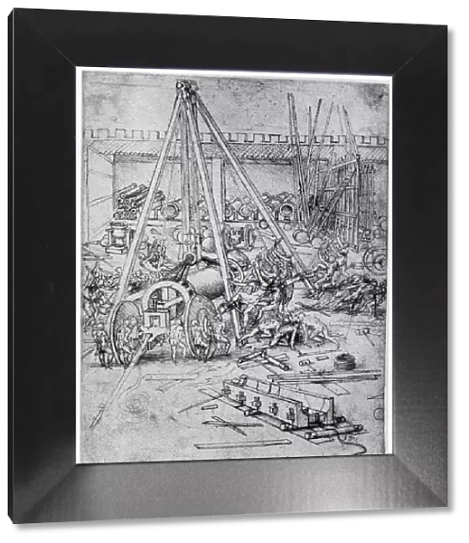 Cannon foundry, 1487 (1954). Artist: Leonardo da Vinci
