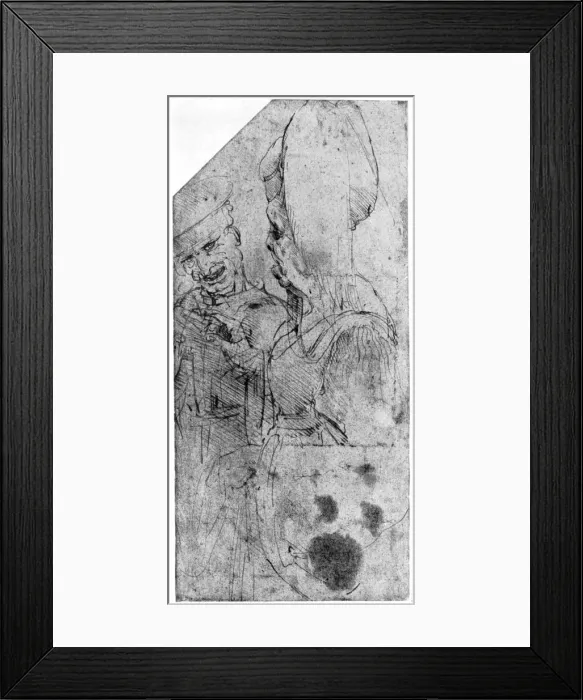 Framed Print : Grotesque couple, late 15th or early 16th century (1954). Artist: Leonardo da Vinci Framed Print : Grotesque couple, late 15th or early 16th century (1954). Artist: Leonardo da Vinci