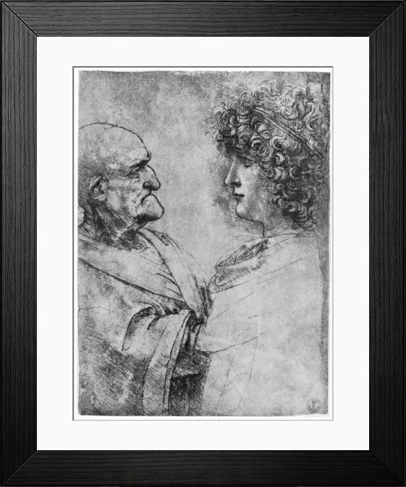 Framed Print : Studies of heads, c1500 (1954). Artist: Leonardo da Vinci Framed Print : Studies of heads, c1500 (1954). Artist: Leonardo da Vinci