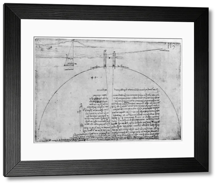 Framed Print : Method of measuring the surface of the Earth, late 15th or early 16th century (1954). Artist: Leonardo da Vinci Framed Print : Method of measuring the surface of the Earth, late 15th or early 16th century (1954). Artist: Leonardo da Vinci