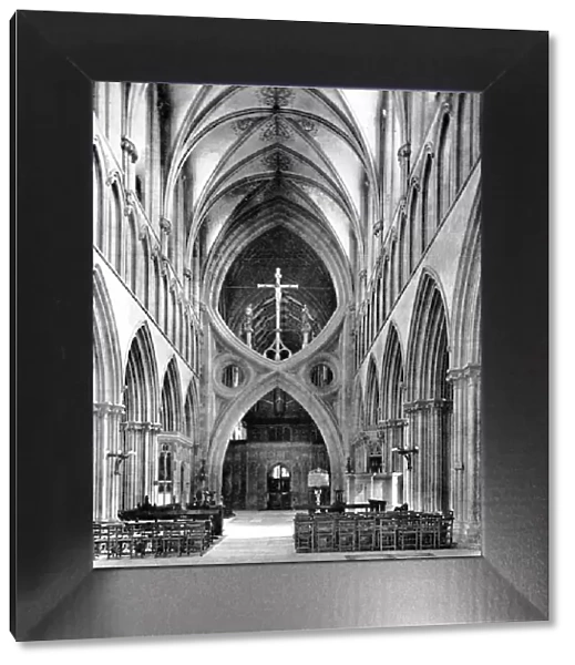 The Nave, Wells Cathedral, Somerset, England, 1924-1926. Artist: Francis Frith & Co