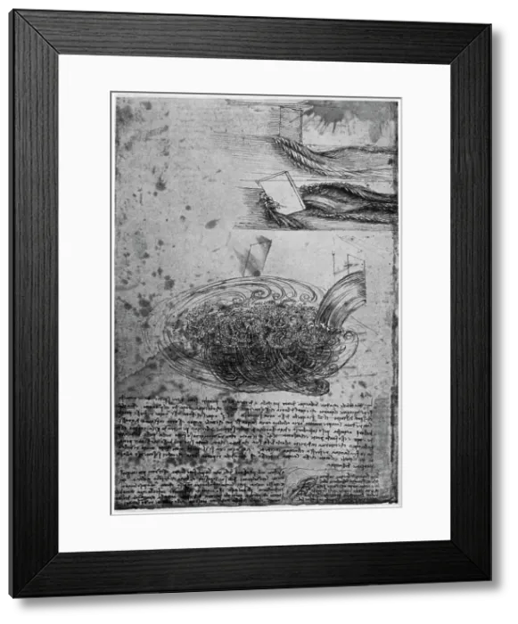 Framed Print : Flow of eddies in a waterfall, 1509-1511 (1954). Artist: Leonardo da Vinci