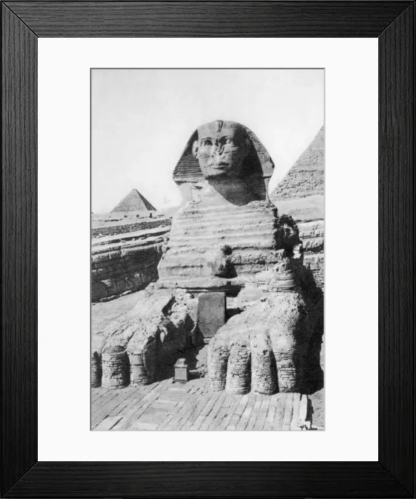 Framed Print : The excavated Sphinx, Cairo, Egypt, c1920s Framed Print : The excavated Sphinx, Cairo, Egypt, c1920s