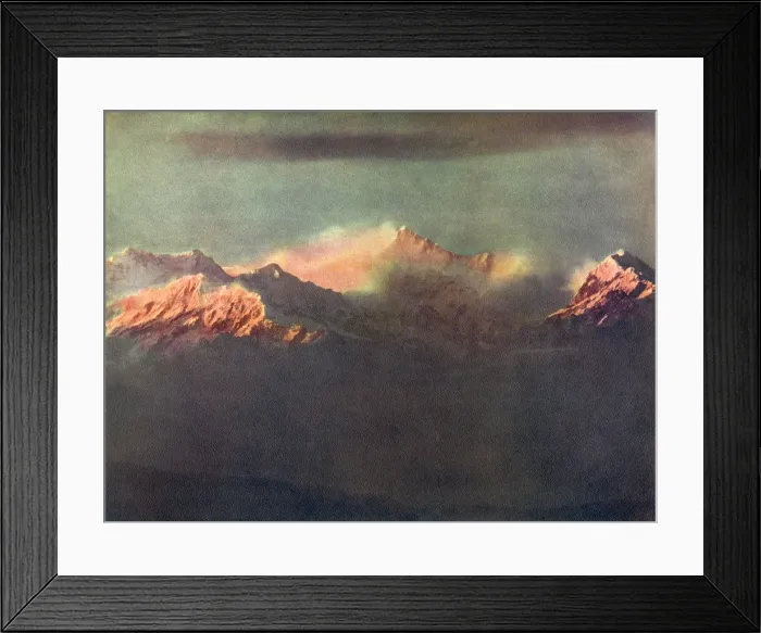 Framed Print : Last Rays of Light on Kinchenjunga, c1910 Framed Print : Last Rays of Light on Kinchenjunga, c1910