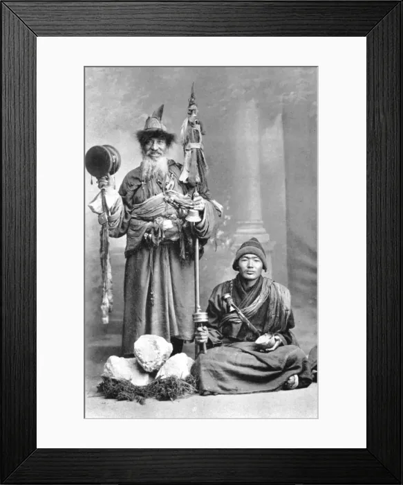 Framed Print : Tibetan mendicants, c1910 Framed Print : Tibetan mendicants, c1910