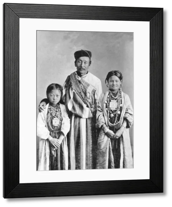 Framed Print : A portrait of Lepchas, West Bengal, India, c1910 Framed Print : A portrait of Lepchas, West Bengal, India, c1910