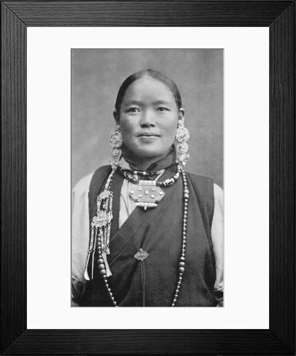 Framed Print : A Bhutia woman, c1910 Framed Print : A Bhutia woman, c1910