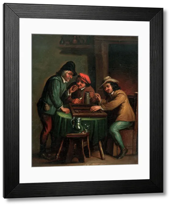 Framed Print : Backgammon Players