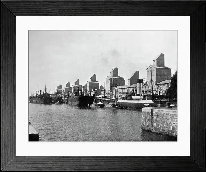 Framed Print : No 2 Dock and grain elevators, Buenos Aires, Argentina Framed Print : No 2 Dock and grain elevators, Buenos Aires, Argentina