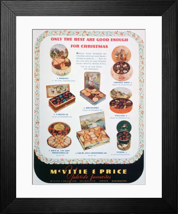 Framed Print : Advert for McVitie and Price biscuits, 1938 Framed Print : Advert for McVitie and Price biscuits, 1938