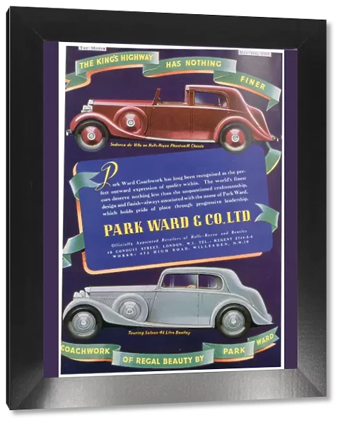 Advert for Park Ward and Co car coachwork, 1937